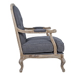 Кресло с пуфом с мягкой обивкой из льна Edward Armchair grey варинант исполнения - 2 | Loft Concept в Самаре