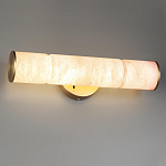 Бра с цилиндрическим плафоном из белого алебастра на круглом основании Латунь Cryptocrystalline Stone варинант исполнения - 2 | Loft Concept в Самаре