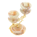 Подсвечник двухрожковый из натурального камня оникс Stone Candlestick варинант исполнения - 3 | Loft Concept в Самаре