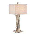 Настольная лампа с каркасом в виде веток деревьев с абажуром из ткани Natural Driftwood варинант исполнения - 1 | Loft Concept в Самаре