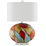 Настольная лампа разноцветная с овальным тканевым абажуром Abstraction варинант исполнения - 4 | Loft Concept в Самаре