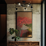 Потолочный светильник с конусообразными плафонами с контрастным сочетанием бронзы и глубоким черным цветом Aurika варинант исполнения - 4 | Loft Concept в Самаре