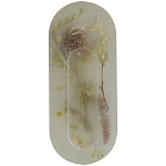 Подставка под благовония из эпоксидной смолы с цветами белая Epoxy Resin Flowers Incense Oval Stand White варинант исполнения - 1 | Loft Concept в Самаре