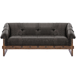 Трехместный диван Duncan винтажная черная кожа варинант исполнения - 1 | Loft Concept в Самаре