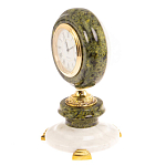 Часы настольные бронзовые из натуральных камней Мрамор и Змеевик Stone Clock варинант исполнения - 11 | Loft Concept в Самаре