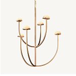 Люстрас 6-ю мраморными плафонами в форме купола Light Warm Light варинант исполнения - 5 | Loft Concept в Самаре