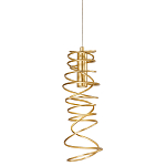 Подвесной светильник светодиодный из металла со спиральным декоративным элементом золотой Metal Spiral варинант исполнения - 1 | Loft Concept в Самаре