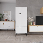 Комод белый с 4-мя дверцами на металлических ножках SPARK MULTIPURPOSE CABINET WHITE варинант исполнения - 11 | Loft Concept в Самаре