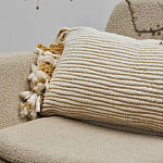 Чехол на подушку горчичного цвета с бахромой и объемным узором Ethnic mix варинант исполнения - 5 | Loft Concept в Самаре