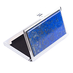 Визитница карманная металлическая с накладкой из натурального камня Лазурит Stone Business Card Holders  варинант исполнения - 2 | Loft Concept в Самаре