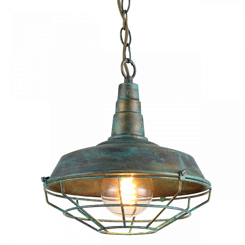Подвесной светильник DARK CAGE PENDANT turquoise vintage II Бирюзовый Подвесной светильник DARK CAGE PENDANT turquoise vintage II Бирюзовый в Самаре | Loft Concept