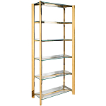 Стеллаж золото с прозрачными стеклянными полками Safekeeping варинант исполнения - 1 | Loft Concept в Самаре