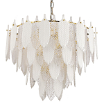 Люстра с декором из рельефного стекла в виде перьев Abelia Feather Chandelier 12 варинант исполнения - 1 | Loft Concept в Самаре