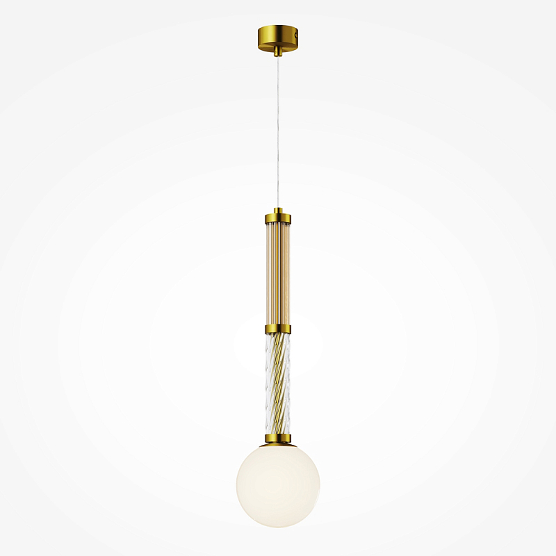 Подвесной светильник со стеклянными вставками Helios Латунь Прозрачное Стекло в Самаре | Loft Concept 