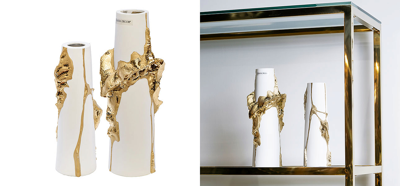 Ваза Rhea white with gold 24 Ваза Rhea white with gold 24 - Loft-Concept в Самаре