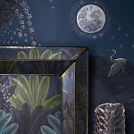 Обои ручная роспись Phuljhari Original colourway on Empire Blue dyed silk варинант исполнения - 2 | Loft Concept в Самаре