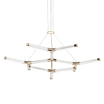 Люстра с геометрической конструкцией из вытянутых цилиндрических плафонов Hex Scaffold  варинант исполнения - 1 | Loft Concept в Самаре