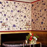 Обои с вышивкой ручной работы Flora Catherine colourway on Liso Pearl wool sateen варинант исполнения - 1 | Loft Concept в Самаре