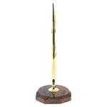 Ручка шариковая металлическая на восьмиугольной подставке из натурального камня Обсидиан Metal Stone Pens варинант исполнения - 1 | Loft Concept в Самаре