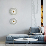 Бра в форме диска из натурального камня с декоративным центральным элеменом Cryptocrystalline Stone варинант исполнения - 1 | Loft Concept в Самаре