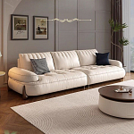 Диван кожаный с каркасом из массива дерева Furniture Medieval варинант исполнения - 2 | Loft Concept в Самаре