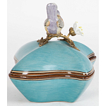 Фарфоровая шкатулка с птицей Eden Garden Blue варинант исполнения - 4 | Loft Concept в Самаре