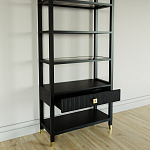 Стеллаж Elsa Dreams Black со стеклянными полками и ящиком варинант исполнения - 3 | Loft Concept в Самаре