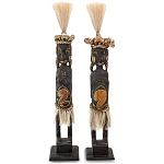 Комплект из 2-х статуэток из массива албезии Asmat Statuettes Albesia варинант исполнения - 1 | Loft Concept в Самаре