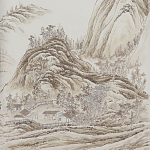 Обои ручная роспись A Thousand Li of Rivers and Mountains Special Colourway on Bleached White dyed silk 2 варинант исполнения - 2 | Loft Concept в Самаре