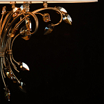 Люстра подвесная круглая с тканевым полупрозрачным абажуром и подвесками 6 ламп Gilded Elegance варинант исполнения - 7 | Loft Concept в Самаре