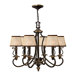 Люстра бронзового цвета с бежевыми абажурами из органзы в классическом стиле Hinkley варинант исполнения - 8 | Loft Concept в Самаре