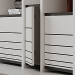 Стеллаж прямой ассиметричный с полками и 4-мя дверцами ARYA BOOKCASE WHITE варинант исполнения - 3 | Loft Concept в Самаре