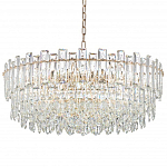 Круглая люстра с хрустальными подвесками на золотистом каркасе Gorgeous Crystal Light варинант исполнения - 10 | Loft Concept в Самаре