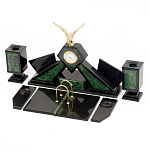 Настольный канцелярский набор из нефрита с декором в виде орла Golden Eagle варинант исполнения - 2 | Loft Concept в Самаре