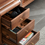 Стол рабочий округлой формы с 3-мя ящиками  Working Moonnut Table варинант исполнения - 5 | Loft Concept в Самаре