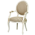 Стул с подлокотниками и круглой спинкой  Checkered Upholstery Chair обивка в клетку варинант исполнения - 1 | Loft Concept в Самаре