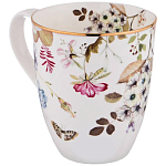 Кружка белая из фарфора с рисунком цветов 400 мл Garden Whisper Porcelain Set  варинант исполнения - 1 | Loft Concept в Самаре