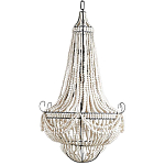 Люстра каплевидной формы украшенная белыми бусинами Wooden Beads White Chandelier варинант исполнения - 2 | Loft Concept в Самаре