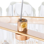 Люстра подвесная многослойная с прозрачными хрустальными трубками и золотистым каркасом Hexagon Tube Light варинант исполнения - 4 | Loft Concept в Самаре