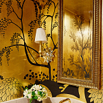 Обои ручная роспись в стиле Арт-деко Rateau Original colourway on Deep Rich Gold gilded paper варинант исполнения - 2 | Loft Concept в Самаре