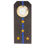 Часы погон подарочные настольные Авиация ВМФ из натурального камня Змеевик Military Clock варинант исполнения - 7 | Loft Concept в Самаре