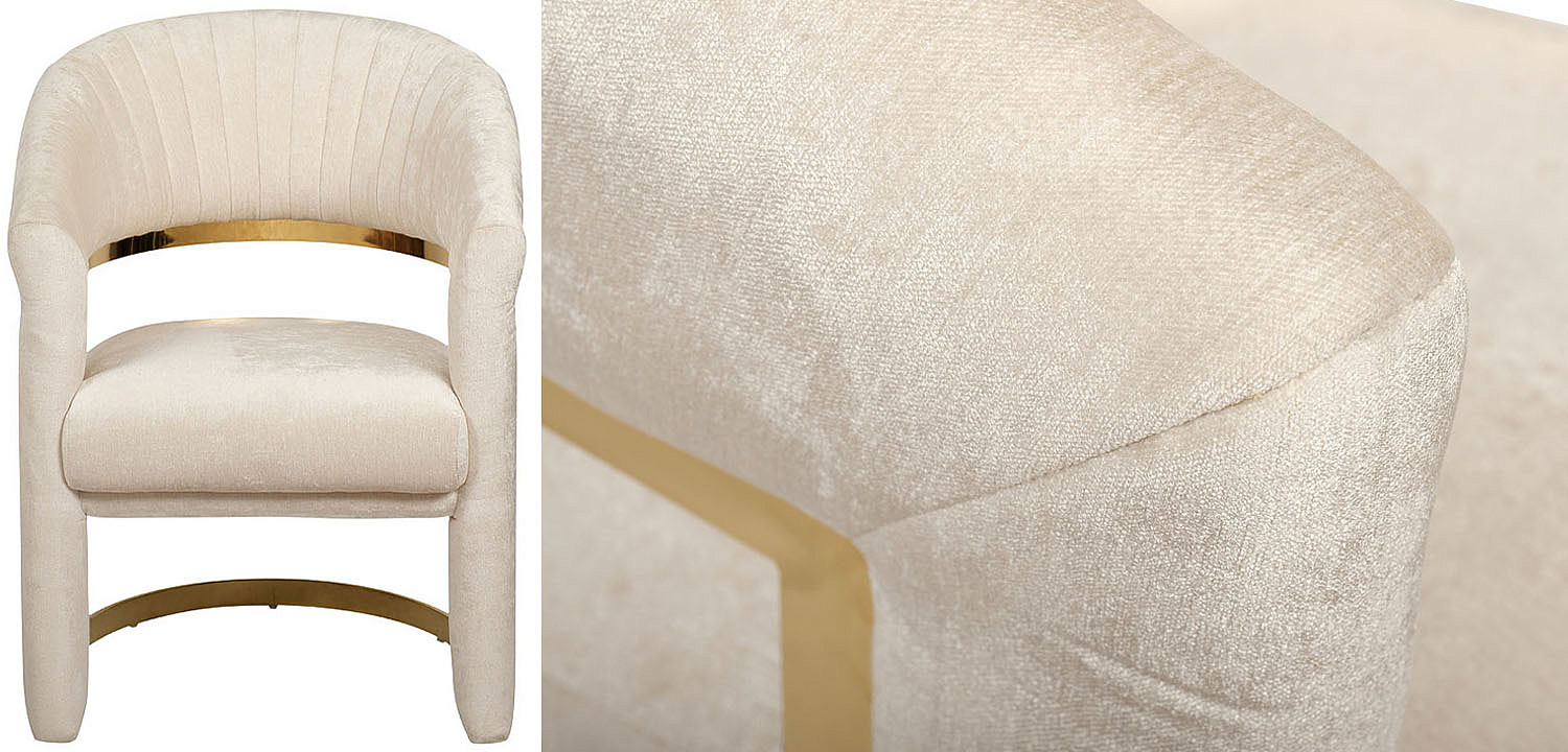 Полукресло Valbonne Chair cream velour Полукресло Valbonne Chair cream velour - Loft-Concept в Самаре