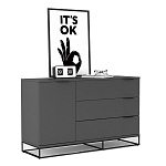 Комод цвета графит с 3-мя ящиками Strict Lines  варинант исполнения - 3 | Loft Concept в Самаре