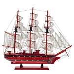 Декоративная модель деревянного красного парусника в подарочной упаковке With The low варинант исполнения - 1 | Loft Concept в Самаре