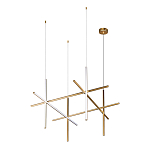 Люстра с 6-ю цилиндрическими плафонами на тонких тросах Trumpet tube варинант исполнения - 4 | Loft Concept в Самаре