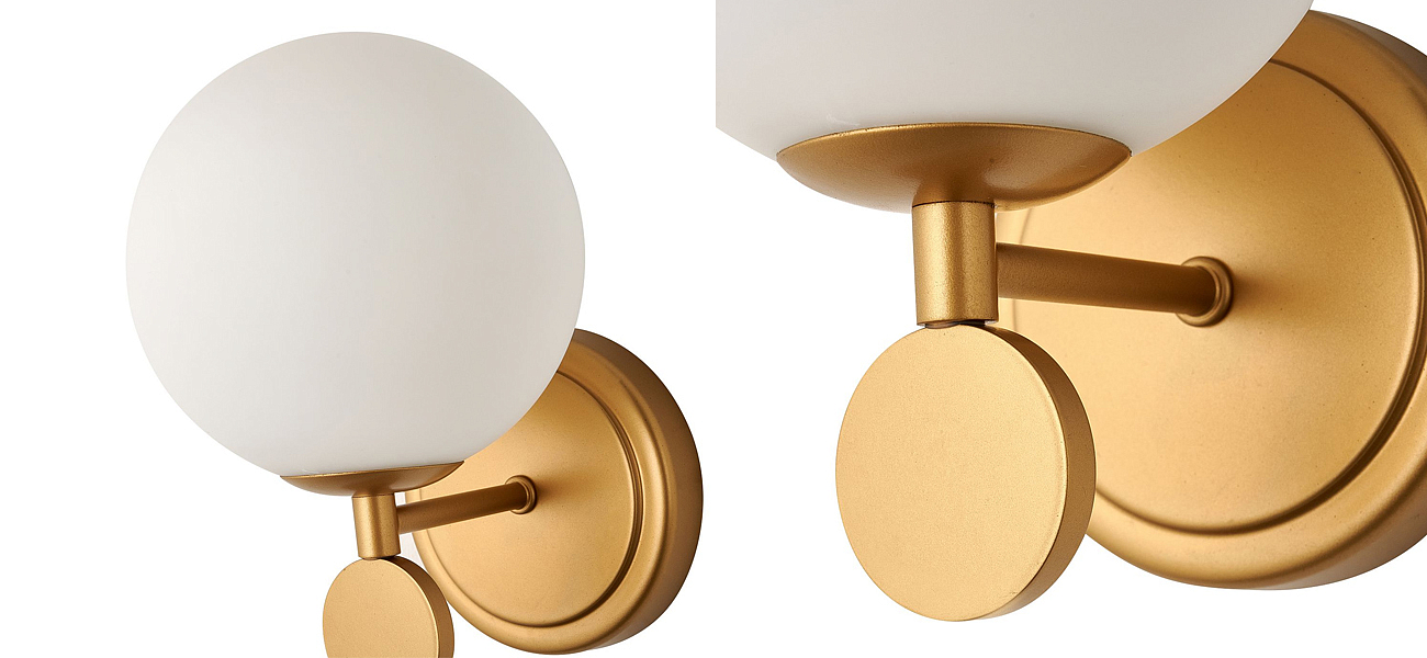 Бра с белым круглым плафоном Glowing Clouds Gold Бра с белым круглым плафоном Glowing Clouds Gold - Loft-Concept в Самаре