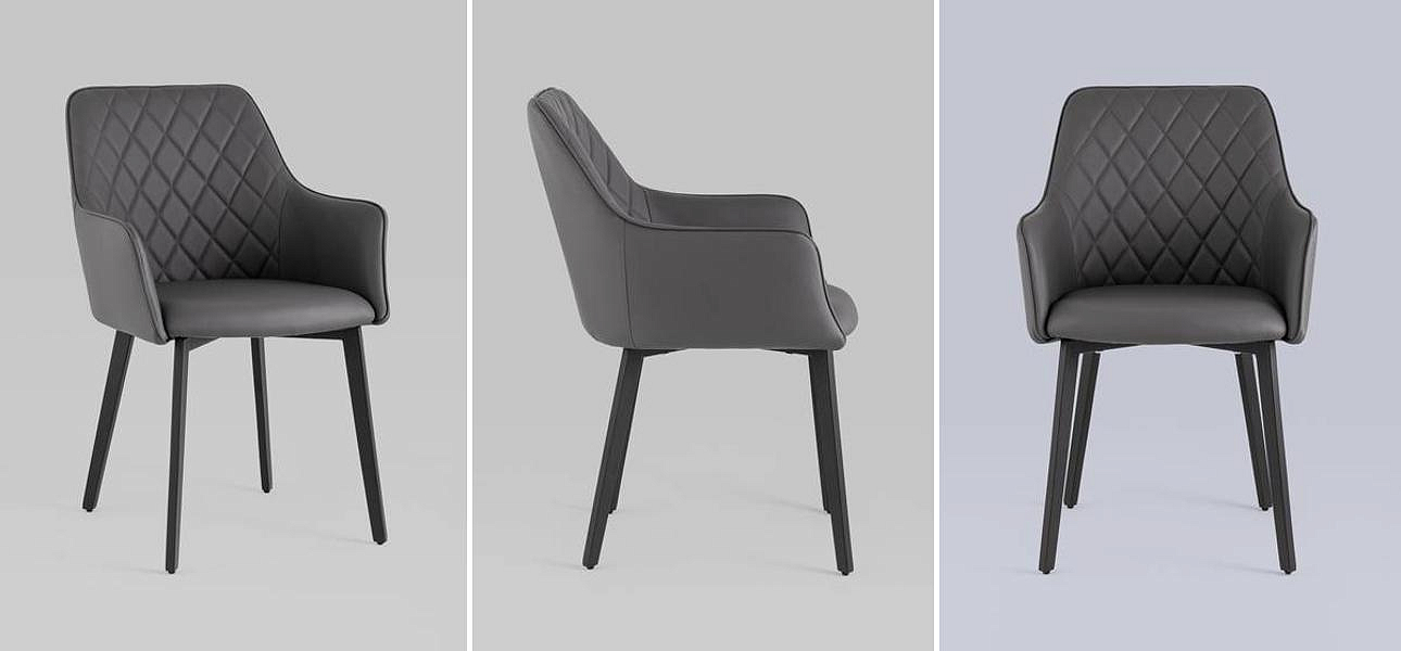 Стул Seoul Chair Серая Экокожа Стул Seoul Chair Серая Экокожа - Loft-Concept в Самаре