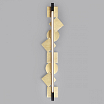 Бра вертикальное черного цвета с золотыми кругами и квадратами Gravyura варинант исполнения - 3 | Loft Concept в Самаре