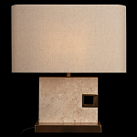 Настольная лампа с прямоугольным основанием из натурального камня c тканевым абажуром Lapis Tiburtinus варинант исполнения - 2 | Loft Concept в Самаре