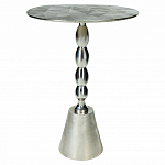 Кофейный столик с рельефной столешницей из металла Aplika Silver варинант исполнения - 1 | Loft Concept в Самаре